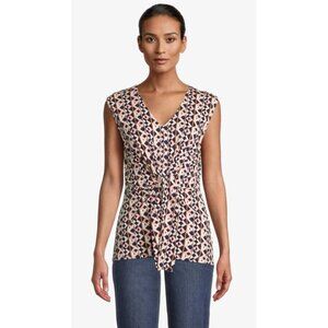 NWT Betty Barclay Pink Sleeveless Blouse with Geometric Print